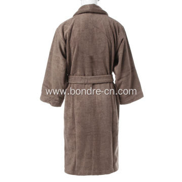 Luxury Men's  Fleece Bathrobe With Embroidary